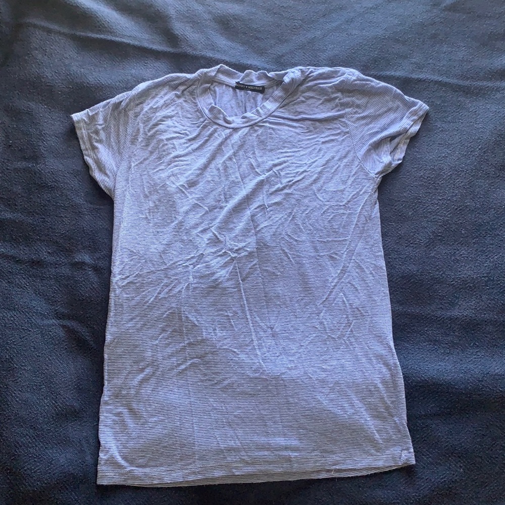 Super soft stiriped fitted short sleeve